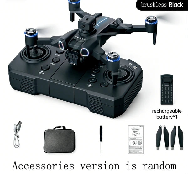 2026 New GB815 Black Brushless Drone, Single Battery, Foldable RC Quadcopter With LED Navigation Lights, Complete Package With Storage Bag (Accessories May Vary)